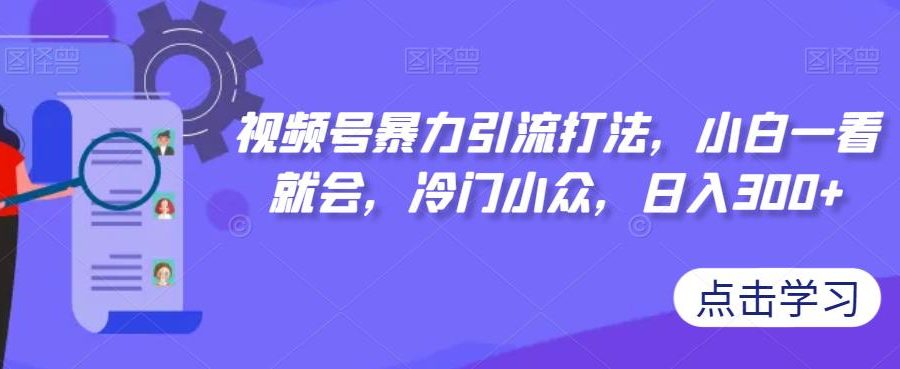 视频号暴力引流打法，小白一看就会，冷门小众，日入300+【揭秘】