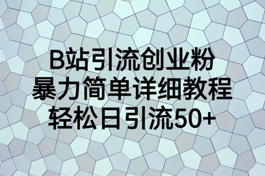 B站引流创业粉，暴力简单详细教程，轻松日引流50+