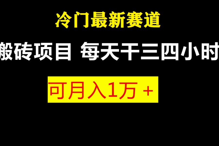 （6647期）最新冷门游戏搬砖项目，小白零基础也可以月入过万（附教程+软件）
