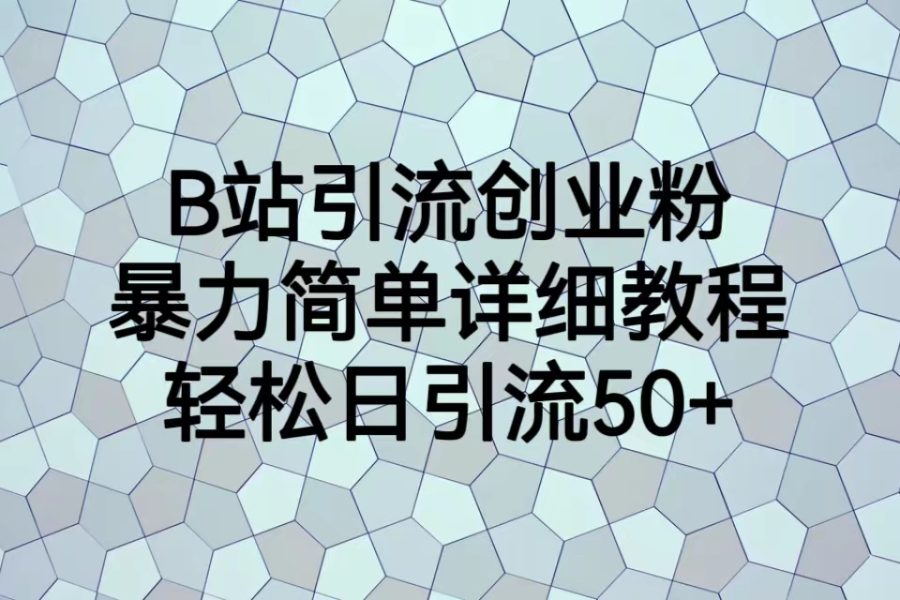 （6639期）B站引流创业粉，暴力简单详细教程，轻松日引流50+