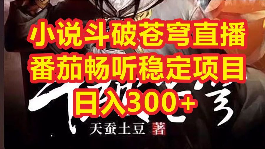 （6584期）小说斗破苍穹直播，番茄畅听日入300+稳定项目