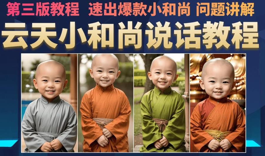 云天小和尚会说话，7天万粉（第3版教程），无需魔法，快速出爆款小和尚图片教程