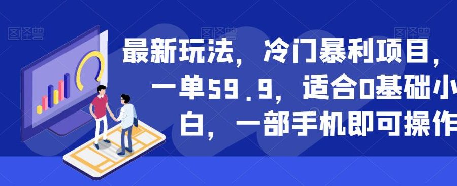 最新玩法，冷门暴利项目，一单59.9，适合0基础小白，一部手机即可操作【揭秘】