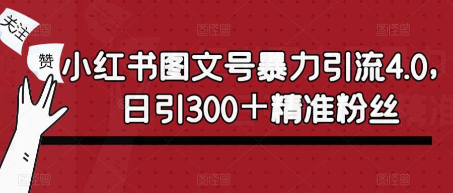小红书图文号暴力引流4.0，日引300＋精准粉丝【揭秘】