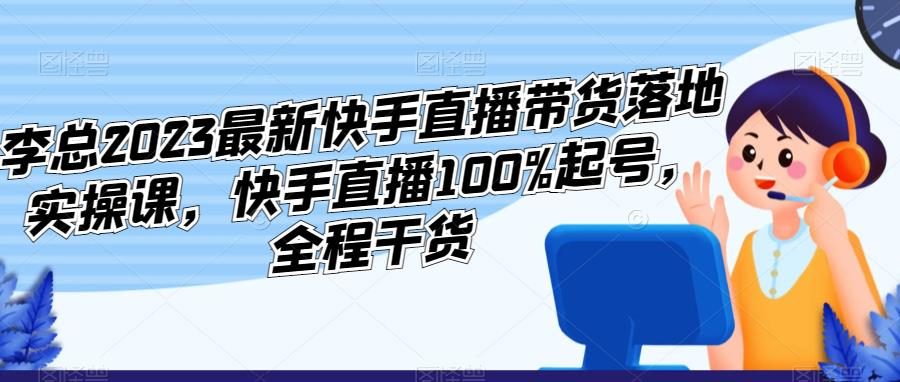 李总2023最新快手直播带货落地实操课，快手直播100%起号，全程干货
