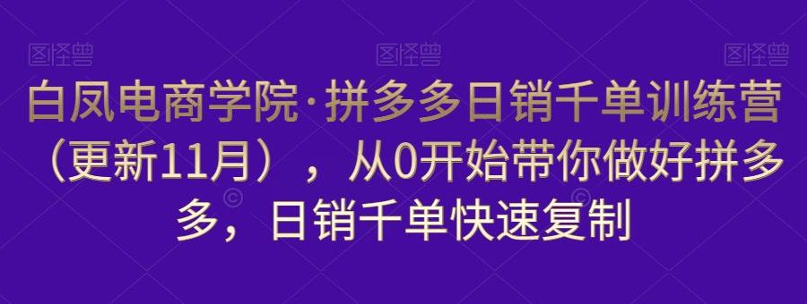 白凤电商学院·拼多多日销千单训练营，从0开始带你做好拼多多，日销千单快速复制（更新知2023年3月）