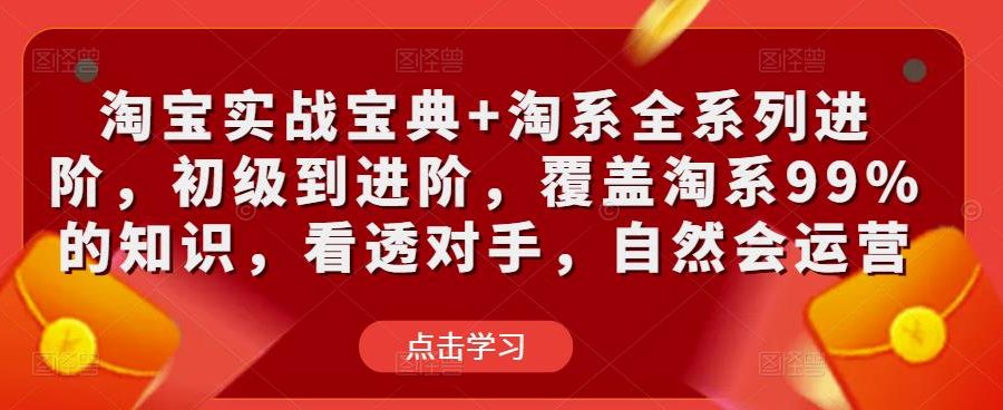 淘宝实战宝典+淘系全系列进阶，初级到进阶，覆盖淘系99%的知识，看透对手，自然会运营