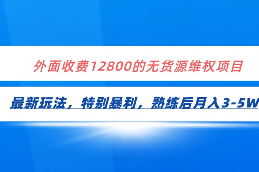 全网首发！外面收费12800的无货源维权最新暴利玩法，轻松月入3-5W