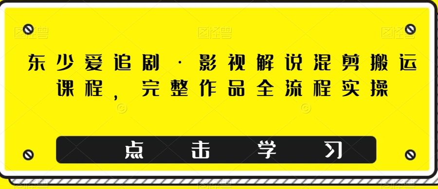 东少爱追剧·影视解说混剪搬运课程，完整作品全流程实操
