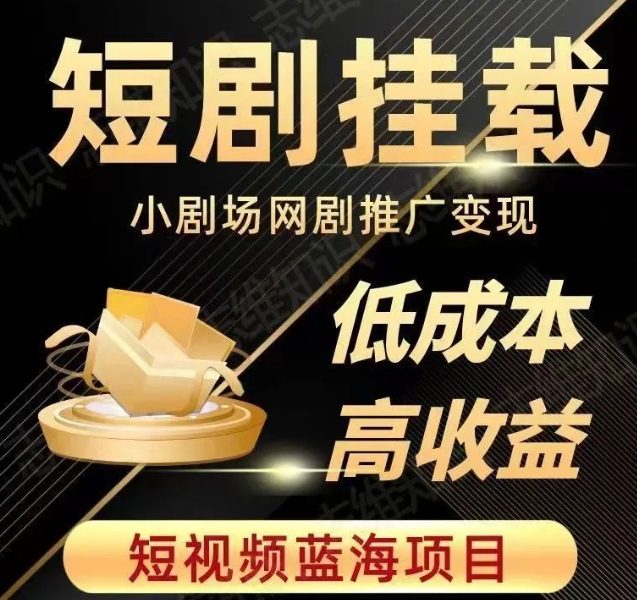 2023短视频蓝海项目，抖音快手短剧推广变现教程，低成本高收益
