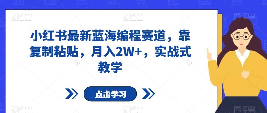 小红书最新蓝海编程赛道，靠复制粘贴，月入2W+，实战式教学【揭秘】