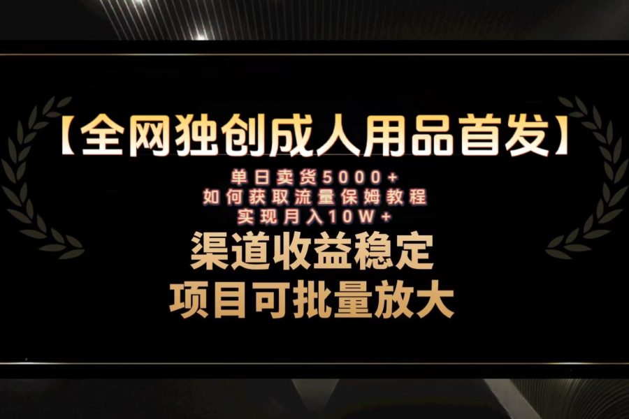 （8128期）最新全网独创首发，成人用品赛道引流获客，月入10w保姆级教程
