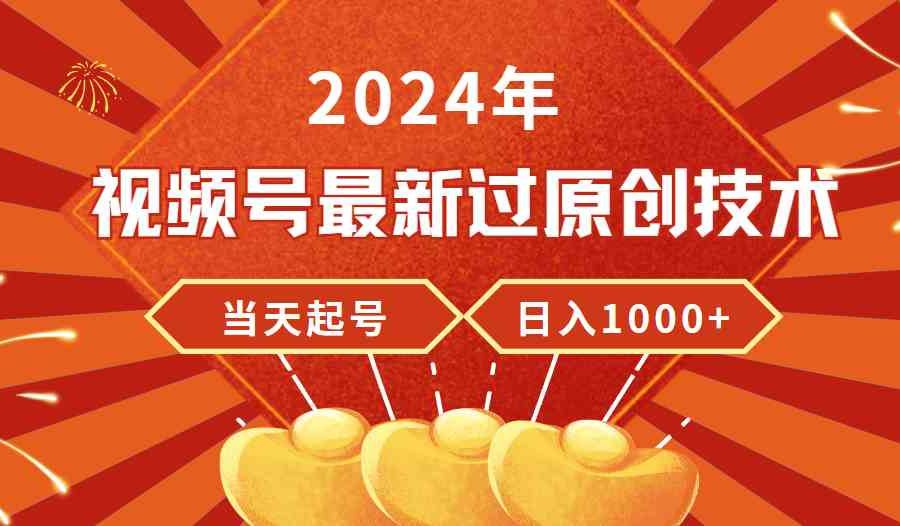（9565期）2024年视频号最新过原创技术，当天起号，收入稳定，日入1000+