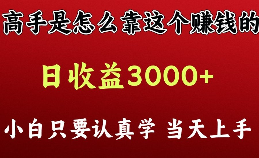 看高手是怎么赚钱的，一天收益至少3000+以上，小白当天上手