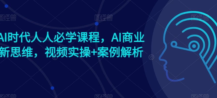 AI时代人人必学课程，AI商业新思维，视频实操+案例解析【赠AI商业爆款案例】