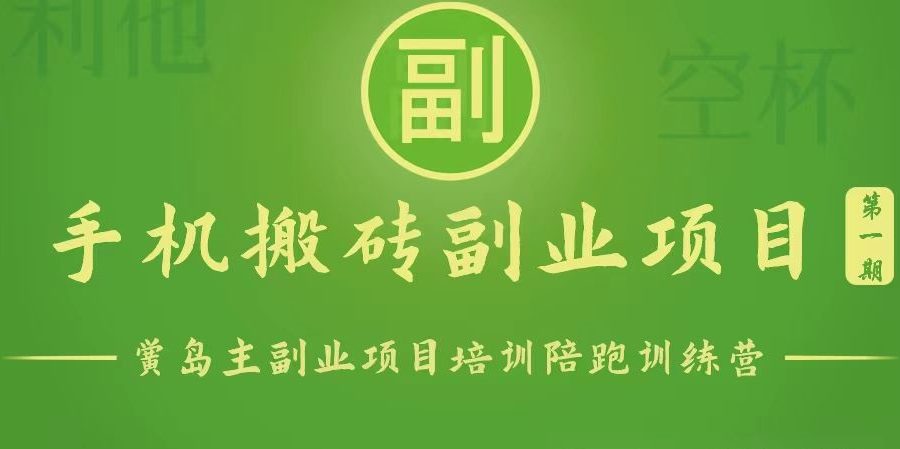 手机搬砖小副业项目训练营1.0，能用手机做的简单小副业