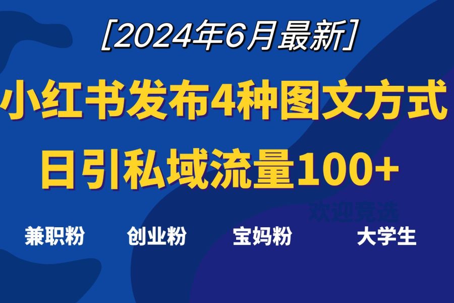 小红书发布这4种图文，就能日引私域流量100+