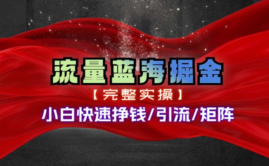 （11302期）热门赛道掘金_小白快速入局挣钱，可矩阵【完整实操】