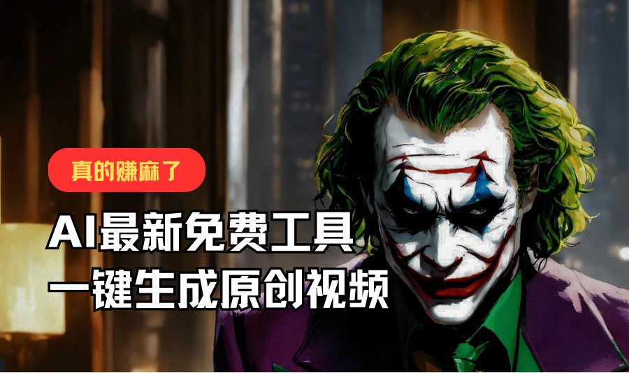 最新免费AI工具，一键生成原创视频，佛系搬运，轻松月入10000+！
