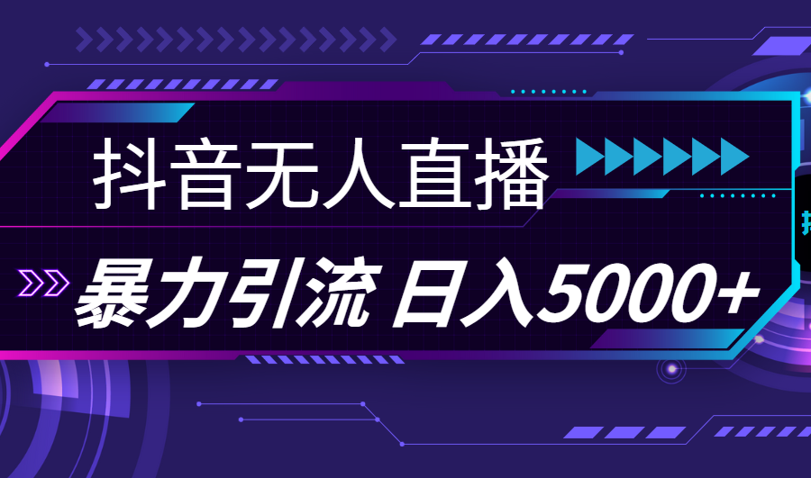（11709期）抖音无人直播，暴利引流，日入5000+