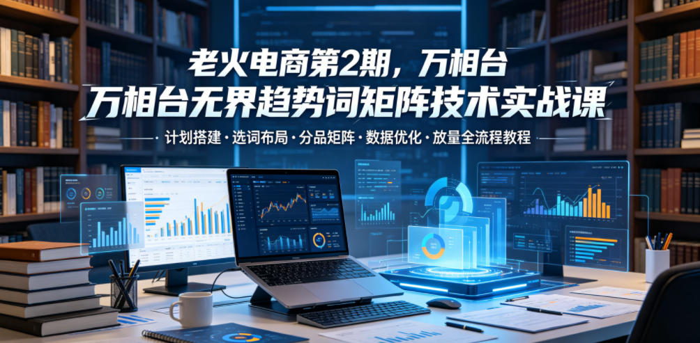老火电商第2期，万相台无界趋势词矩阵技术实战课，计划搭建・选词布局・分品矩阵・数据优化・放量全流程教程来宝云总站-闲云创业网-老谢轻创网-中创网-福缘网-冒泡网-资源之家-魔方项目库来宝云总站