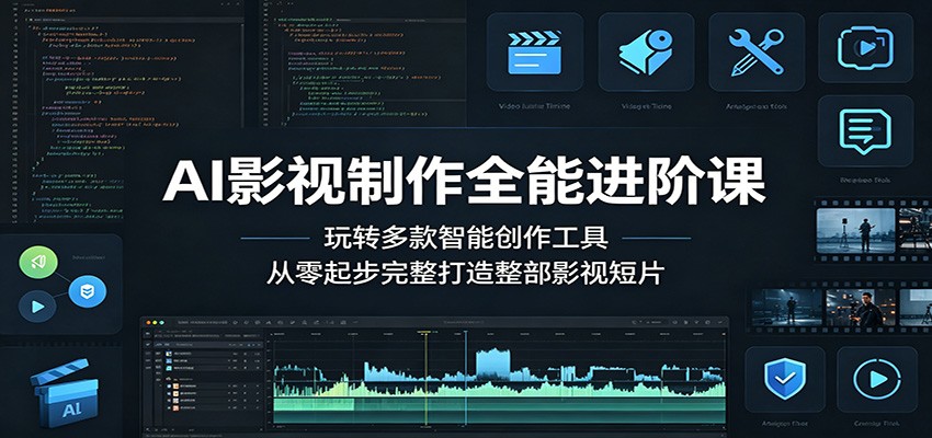 AI影视制作全能进阶课：玩转多款智能创作工具，从零起步完整打造整部影视短片-798资源站