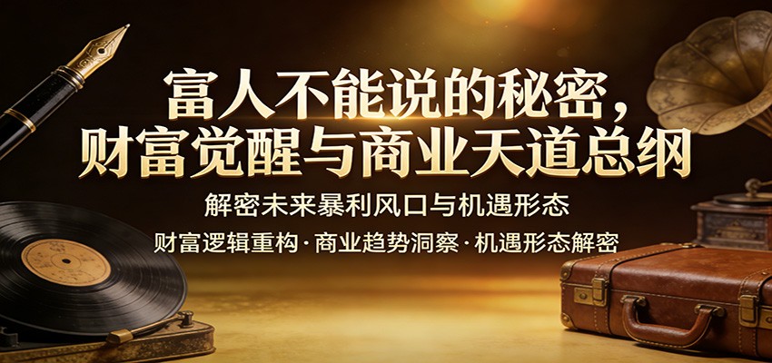 富人不能说的秘密，财富觉醒与商业天道总纲，解密未来暴利风口与机遇形态福瑞网创-中创网-福缘网-冒泡网-资源之家-魔方项目库福瑞网创联盟