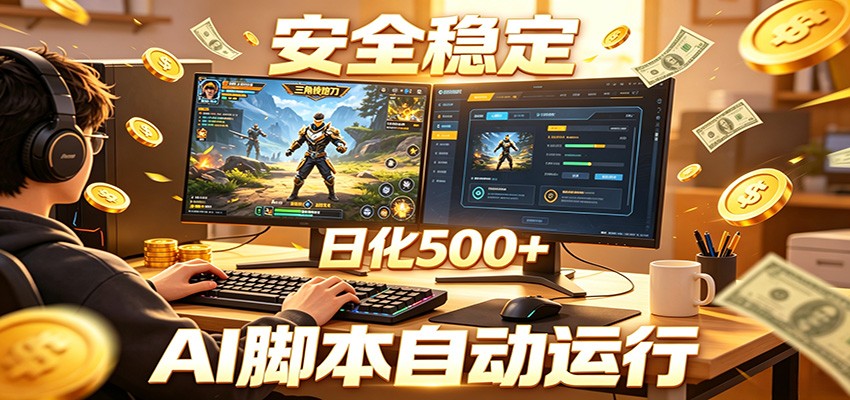 三角洲全自动挂机，AI脚本躺赚，日化500+-798资源站