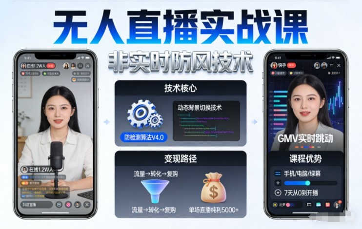 宝子哥无人直播实战课,非实时防风技术,聚焦抖音快手等平台直播带货,轻松开启直播变现之路(更新2026年6月7日)-798资源站