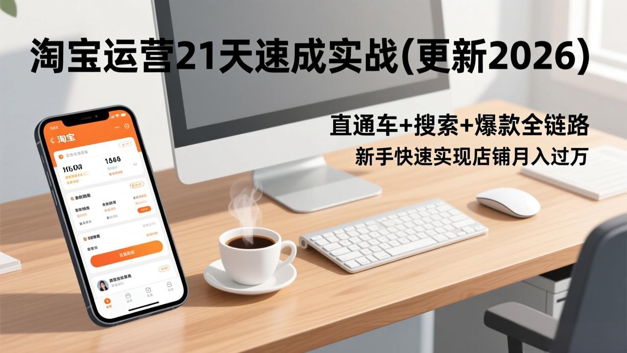 淘宝运营21天速成实战(更新2026福瑞网创-中创网-福缘网-冒泡网-资源之家-魔方项目库福瑞网创联盟