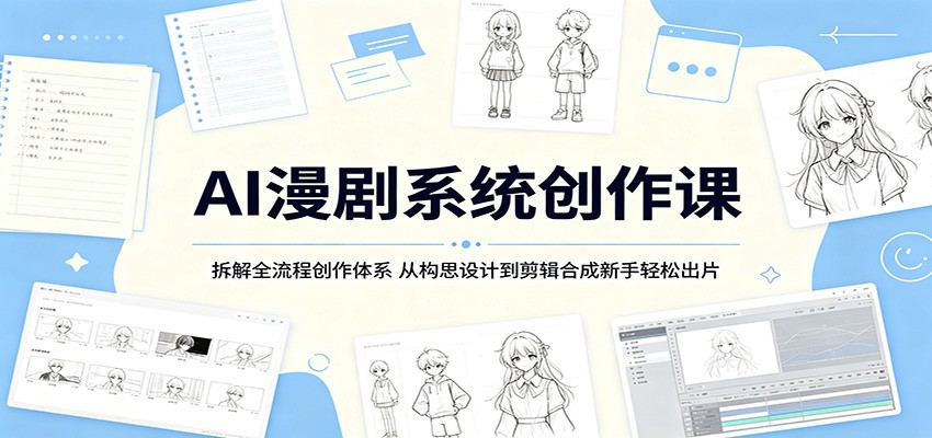AI漫剧系统创作课：拆解全流程创作体系，从构思设计到剪辑合成新手轻松出片-798资源站