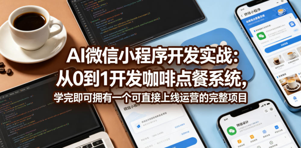 AI微信小程序开发实战：从0到1开发咖啡点餐系统，学完即可拥有一个可直接上线运营的完整项目-798资源站