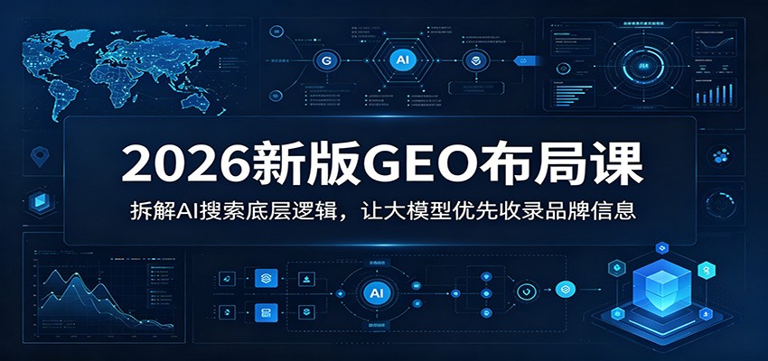 2026新版GEO布局课：拆解AI搜索底层逻辑，让大模型优先收录品牌信息-798资源站
