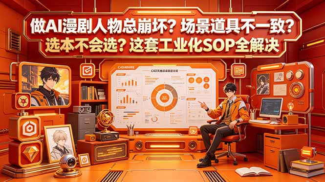 做AI漫剧人物总崩坏？场景道具不一致？选本不会选？这套工业化SOP全解决 (更新