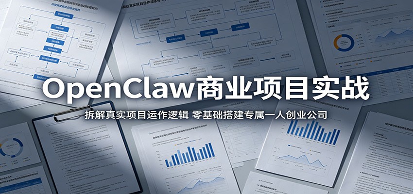 OpenClaw商业项目实战:拆解真实项目运作逻辑,零基础搭建专属一人创业公司优优云-闲云创业网-轻创网-中创网-福缘网-冒泡网-资源之家-魔方项目库优优云