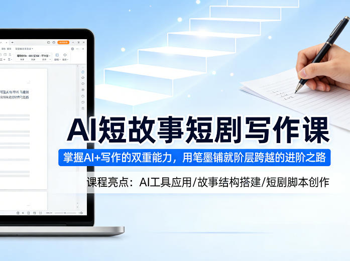 AI短故事短剧写作课，掌握AI+写作的双重能力，用笔墨铺就阶层跨越的进阶之路-创富之家