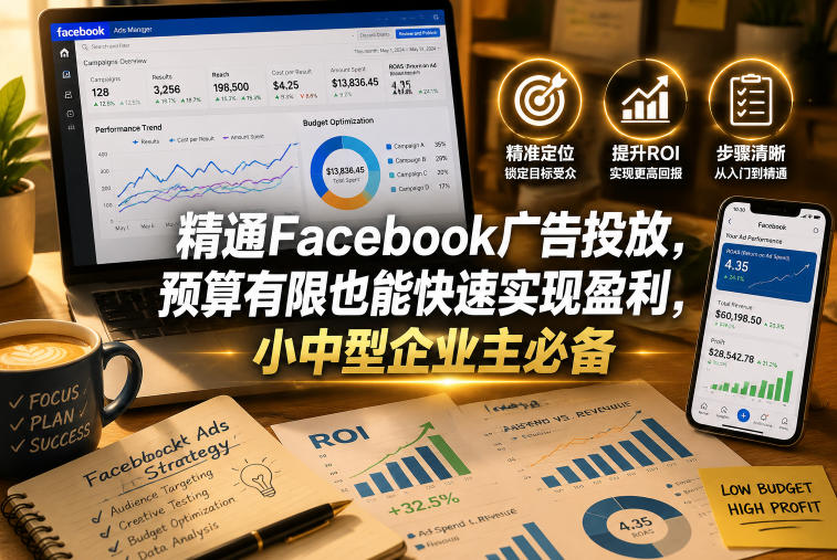 精通Facebook广告投放，预算有限也能快速实现盈利，小中型企业主必备【原创双语字幕】来宝云总站-闲云创业网-老谢轻创网-中创网-福缘网-冒泡网-资源之家-魔方项目库来宝云总站