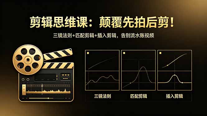 剪辑思维课：颠覆先拍后剪！三镜法则+匹配剪辑+插入剪辑，告别流水账视频-798资源站