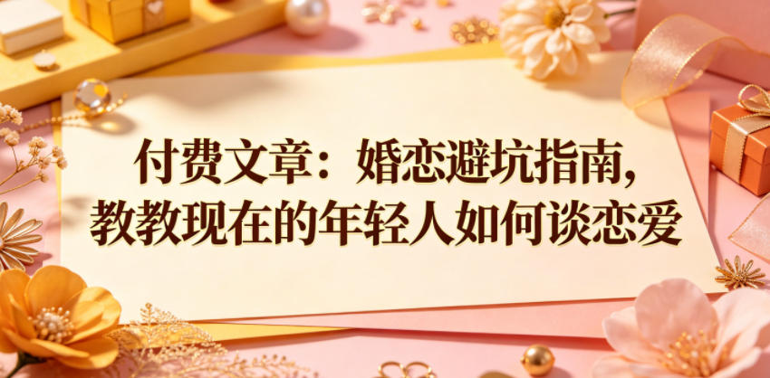 付费文章：婚恋避坑指南，教教现在的年轻人如何谈恋爱-798资源站