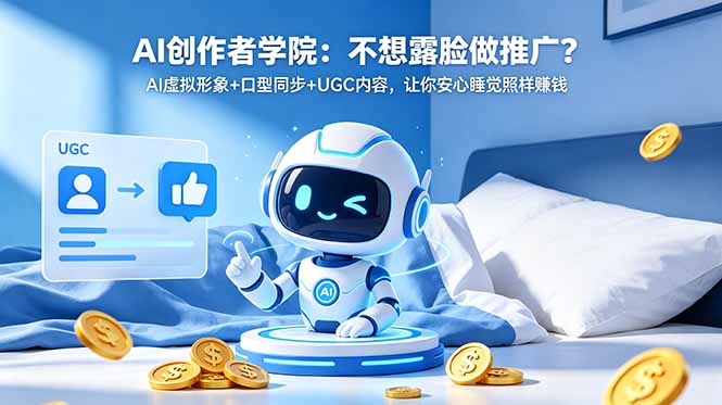 AI创作者学院：不想露脸做推广？AI虚拟形象+口型同步+UGC内容，让你安心睡觉照样赚钱-798资源站