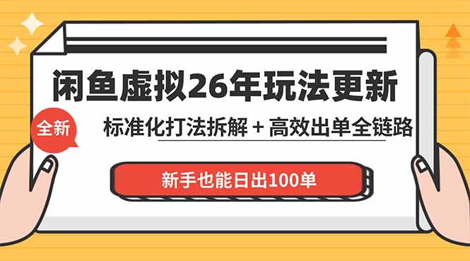 闲鱼虚拟从0到1系统化运营课程：标准化打法拆解 + 高效出单全链路教学，新手也能日出100单来宝云总站-闲云创业网-老谢轻创网-中创网-福缘网-冒泡网-资源之家-魔方项目库来宝云总站