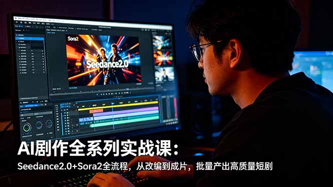 AI剧作全系列实战课：Seedance2.0+Sora2全流程，从改编到成片，批量产出高质量短剧-798资源站