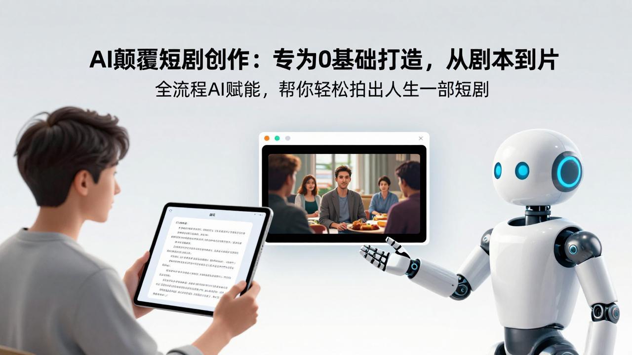 AI颠覆短剧创作：专为0基础打造，从剧本到成片全流程AI赋能，帮你轻松拍出人生第一部短剧福瑞网创-中创网-福缘网-冒泡网-资源之家-魔方项目库福瑞网创联盟