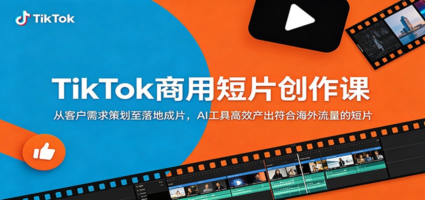 TikTok商用短片创作课：从客户需求策划至落地成片，AI工具高效产出符合海外流量的短片-798资源站