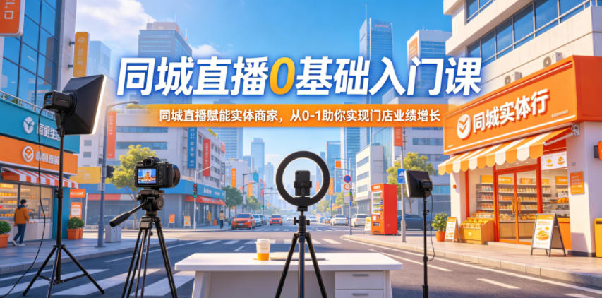 同城直播0基础入门课,同城直播赋能实体商家,从0-1助你实现门店业绩增长-798资源站