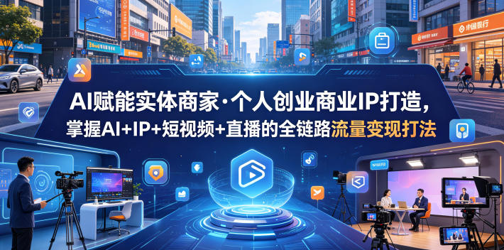 AI赋能实体商家·个人创业商业IP打造，掌握AI+IP+短视频+直播的全链路流量变现打法-798资源站