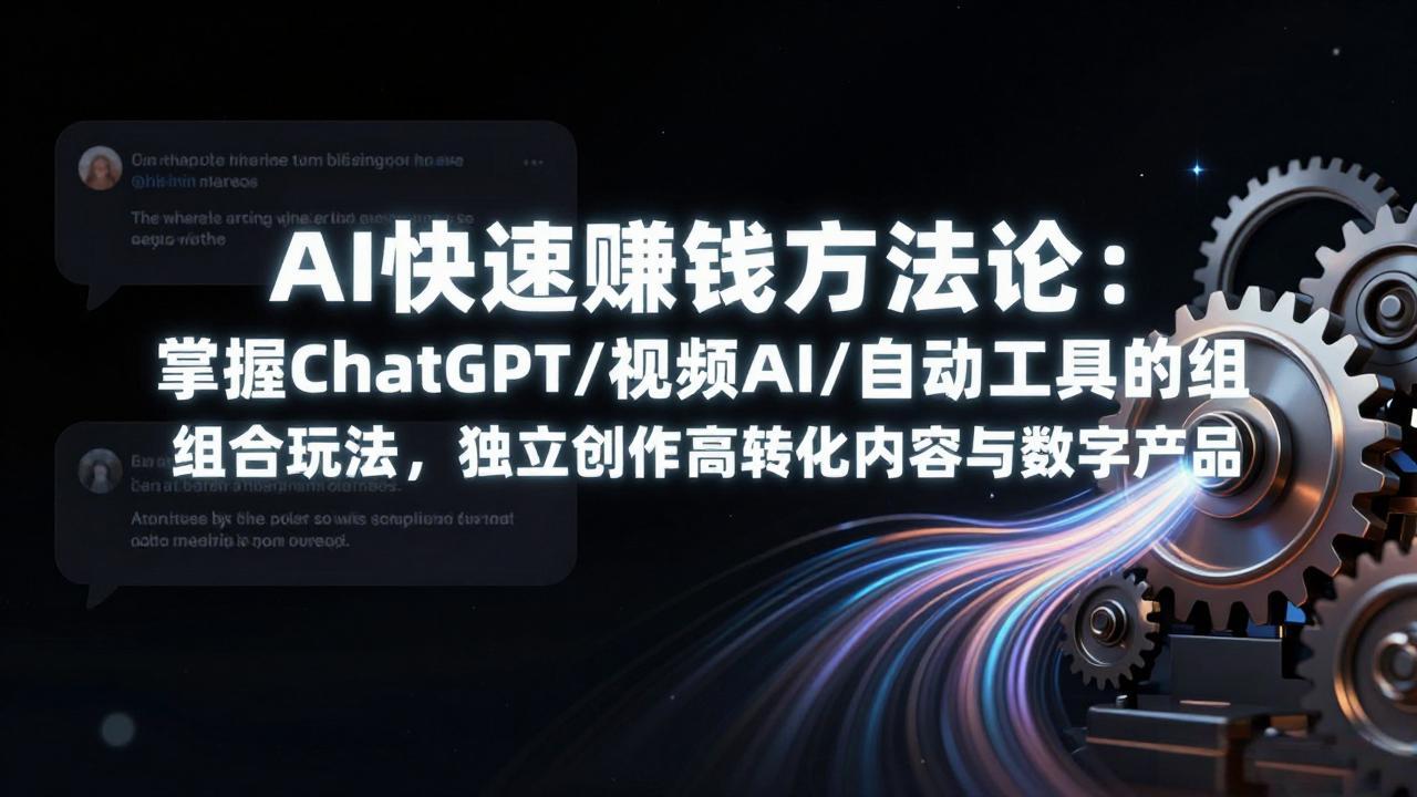AI快速赚钱方法论：掌握ChatGPT/视频AI/自动化工具的组合玩法，独立创作高转化内容与数字产品福瑞网创-中创网-福缘网-冒泡网-资源之家-魔方项目库福瑞网创联盟