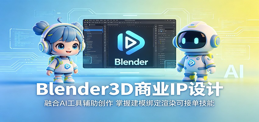 Blender3D商业IP设计：融合AI工具辅助创作，掌握建模绑定渲染可接单技能-798资源站