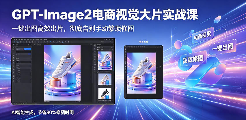 GPT-Image2电商视觉大片实战课，一键出图高效出片，彻底告别手动繁琐修图(更新)优优云-闲云创业网-老谢轻创网-中创网-福缘网-冒泡网-资源之家-魔方项目库优优云