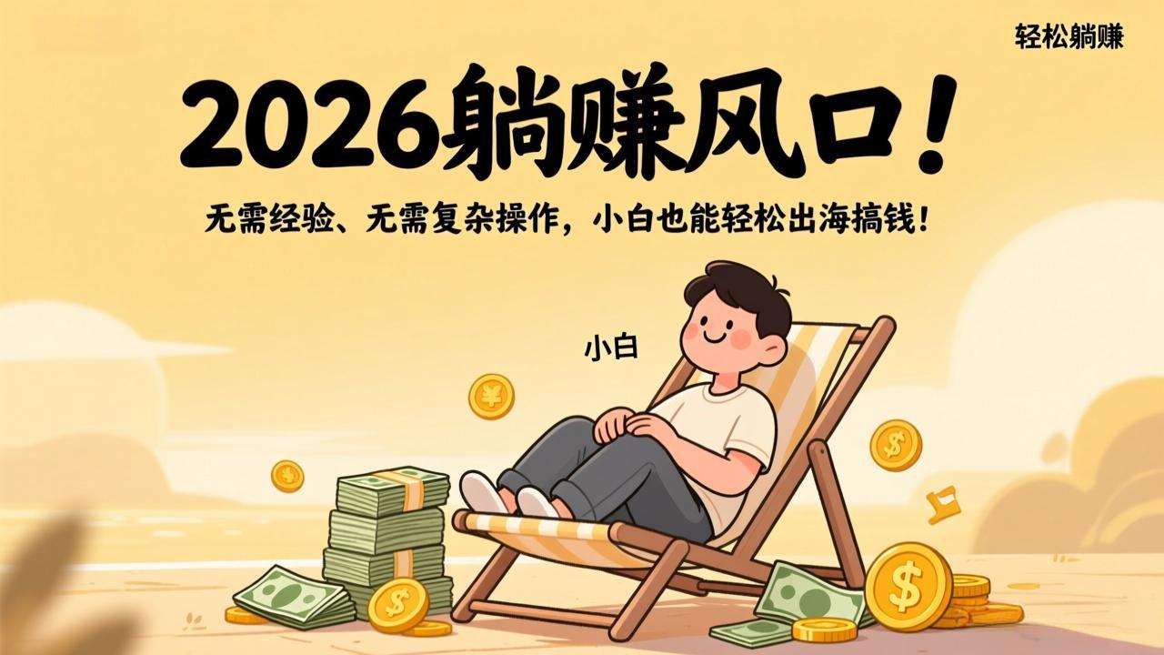 2026躺赚风口!无需经验、无需复杂操作,小白也能轻松出海搞钱!